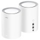 Wi-Fi Mesh-система/ AX1800 Wi-Fi 6 Mesh Solution 2-Pack,Chipset MediaTek, Dual-Band, 802.11ax/ac/a/b/g/n, 1201Mbps at 5GHz + 574Mbps at 2.4GHz, 2 Gigabit Ethernet Ports, 4 internal antennas, MU-MIMO, DDNS, Zerotier/Wireguard/OpenVPN/IPSec/L2TP/PPTP VPN,