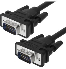 Greenconnect Кабель SVGA 5.0m чёрный, ферритовые кольца, OD8.0mm. 15M / 15M Premium, 28/28 AWG, двойной экран, GCR-51862