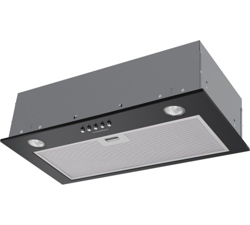 ВЫТЯЖКА MAUNFELD CROSBY SINGL 60 BLACK/ Полновстраиваемая, 60см, 850 м3, кнопочное управление, LED, площадь кухни до 30м2, опция: угольный фильтр CF140C-2шт, черная