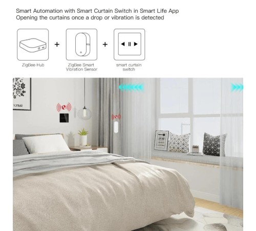 Датчик вибрации MOES ZigBee Vibration Sensor , AAA 2шт х 1.5 V