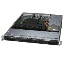 Серверная платформа Supermicro CloudDC A+ Server 1U 1015CS-TNR 1xGenoa 9004 / noDIMM(12)/ 4x3,5"(NVMe)/ 2x10GbE 2x10GbSFP+/ SFT-DCMS-Single/2x 860W