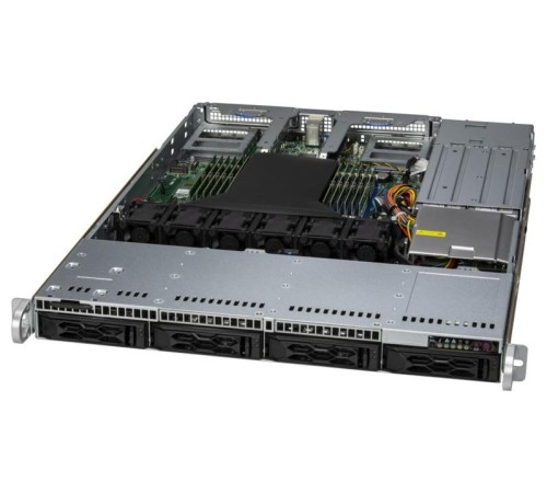 Серверная платформа Supermicro CloudDC A+ Server 1U 1015CS-TNR 1xGenoa 9004 / noDIMM(12)/ 4x3,5"(NVMe)/ 2x10GbE 2x10GbSFP+/ SFT-DCMS-Single/2x 860W
