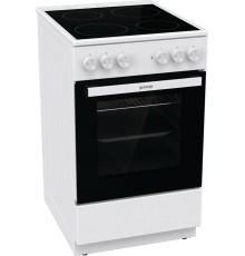Плита Gorenje/ Плита Gorenje, полезный объем 63 л, эргономичные переключатели, эмаль SilverMatte, очистка паром, индикатор остаточного тепла для каждой конфорки, дверца CompactDoor 2 стекла + 1 термослой, стеклокерамическая варочная панель, цвет белый