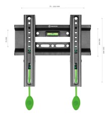 ONKRON кронштейн для телевизора 17"-43" фиксированный, чёрный FM1