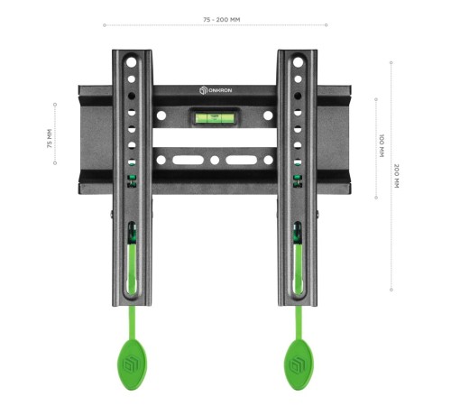 ONKRON кронштейн для телевизора 17"-43" фиксированный, чёрный FM1 ONKRON кронштейн для телевизора 17"-43" фиксированный, чёрный FM1