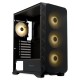 Корпус без блока питания/ Case HSPD M521, Mesh Mid Tower, Black, slide TG, 0.45 SPCC, 4x120mm ARGB (M11-120) ATX, mATX, mITX 160/330/184mm 2x2.5", -, 7xPCI 2xUSB-A 3.0, 1xUSB-A 1.0 390x200x449mm