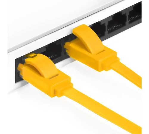 Greenconnect Патч-корд PROF плоский прямой 2.0m, UTP медь кат.6, желтый, 30 AWG, GCR-LNC622-2.0m, ethernet high speed 10 Гбит/с, RJ45, T568B Greenconnect Патч-корд PROF плоский прямой 2.0m, UTP медь кат.6, желтый, 30 AWG, GCR-LNC622-2.0m, ethernet high speed 10 Гбит/с, RJ45, T568B