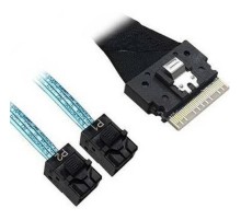 Кабель/ Cable, x8 8654 to 2x4 8643, 9402 SAS 1M. SFF-8654 (SlimSAS) - 2 x4 SFF-8643 Mini SAS HD