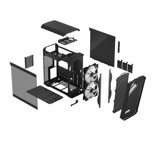 Корпус ПК без блока питания/ Case Fractal Design Torrent Compact RGB TG Light Tint, Midi-Tower, 2x180mm RGB, 2xUSB-A 3.2 + 1xUSB 3.2 Type-C E-ATX, SSI-CEB, ATX, mATX, mITX Black