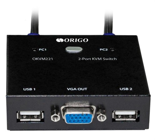 Переключатель ORIGO 2-портовый KVM-переключатель с портами VGA и USB