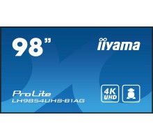 Информационный дисплей 98" 16:9 3840x2160(UHD 4K) IPS, 60 Hz, 500 cd/m, H178°/V178°, 1200:1, 1.07B, 8ms, VGA, 3xHDMI, 2xDP, RJ-45, RS232C, MicroSD,  2xUSB Type A, Speakers, OPS Slot, Android 11, 24/7, 3Y, Black