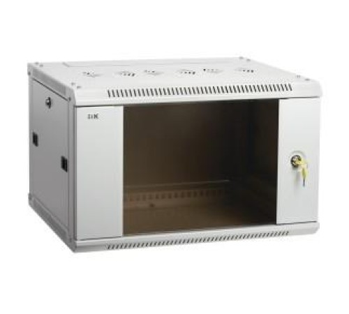 19" настенный шкаф  9U 600x600 стекл. передняя дверь, серый (плоск. упак)