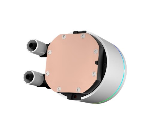 Система охлаждения/ Water Cooling System PCCooler DA360 Pro ARGB Digital WH (300W, 360mm, LED temp., White, ARGB/ Fans: 3x120mm, 75.8CFM, 33.7dBA, 2200RPM/ Pump height 57mm, 28dBA, 3000RPM, Rad thickness 27mm/ S: 1851, 1700, 1200, 20XX, 115X, AM5, AM4)