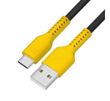 Кабель 0.5m TypeC, QC, черный, желтый ПВХ
