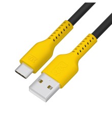 Кабель 0.5m TypeC, QC, черный, желтый ПВХ