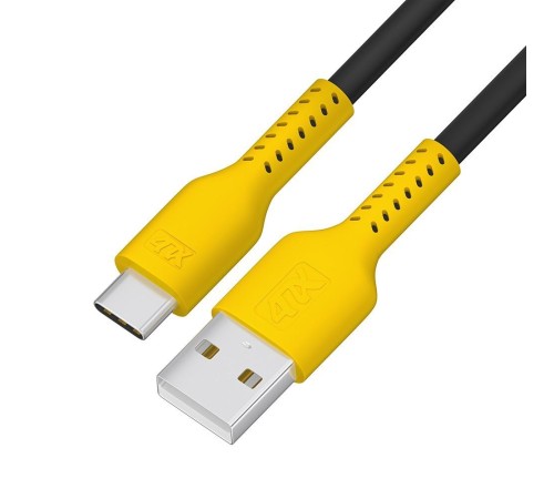 Кабель 0.5m TypeC, QC, черный, желтый ПВХ Кабель 0.5m TypeC, QC, черный, желтый ПВХ