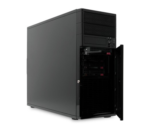 Серверный корпус/ 4-trays Workstation Chassis 2 x 5.25" drive bays 4 x 3.5" swappable HDD trays; 4-port 6 Gbps SAS/ SATA to SATA HDD; no PSU onboard (AC-PS7500 optional)