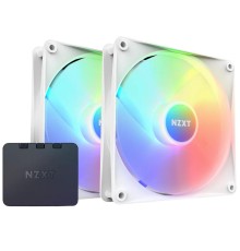 Кулер для корпуса ПК/ Case Cooler NZXT F140 RGB Core Twin Pack (140x140x25mm, 4-pin PWM, RGB, 89.48CFM, 32.5dBA, 1800RPM, White, 2pcs)