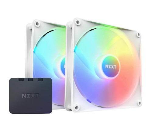 Кулер для корпуса ПК/ Case Cooler NZXT F140 RGB Core Twin Pack (140x140x25mm, 4-pin PWM, RGB, 89.48CFM, 32.5dBA, 1800RPM, White, 2pcs)