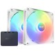 Кулер для корпуса ПК/ Case Cooler NZXT F140 RGB Core Twin Pack (140x140x25mm, 4-pin PWM, RGB, 89.48CFM, 32.5dBA, 1800RPM, White, 2pcs)