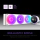 Система жидкостного охлаждения для ПК/ Water Cooling System NZXT Kraken Elite 420 RGB (350W, 420mm, LED temp., White/ Fans: 3x140mm, 98.61CFM, 34.5dBA, 2000RPM/ Pump height 65mm, 2800RPM, Rad thickness 27mm/ S: 1851, 1700, 1200, 115X, AM5, AM4)