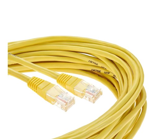 Патчкорд/ Патчкорд литой "Telecom" UTP кат.5е 10,0м желтый