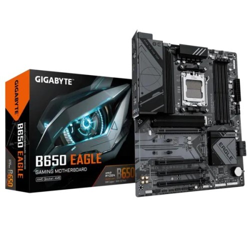 Материнская плата GIGABYTE B650 EAGLE, AM5, B650, 4*DDR5, 4*SATA, 3*M.2, 2*USB 3.2, 6*USB 2.0, Type-C, 4*PCIx16, DP+HDMI, ATX