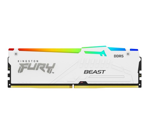 Память оперативная/ Kingston 64GB 6000MT/s DDR5 CL36 DIMM (Kit of 2) FURY Beast White RGB EXPO Память оперативная/ Kingston 64GB 6000MT/s DDR5 CL36 DIMM (Kit of 2) FURY Beast White RGB EXPO