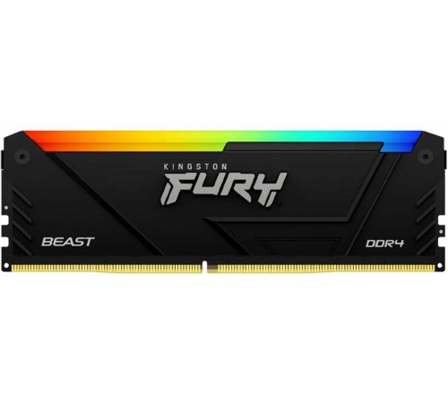 Память оперативная/ Kingston 64GB 3200MT/s DDR4 CL16 DIMM (Kit of 4) 1Gx8 FURY Beast RGB Память оперативная/ Kingston 64GB 3200MT/s DDR4 CL16 DIMM (Kit of 4) 1Gx8 FURY Beast RGB
