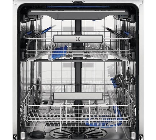 Встраиваемая посудомоечная машина ELECTROLUX/ Встраиваемая полногабаритная посудомоечная машина , загрузка на 15 комплектов посуды, сенсорное управление, 8 программ, 59.6x55x82 см, черный цвет, сушка: с открыванием дверцы/с теплообменником, индикация на п