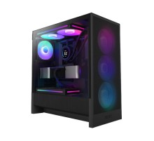 Корпус без блока питания/ Case NZXT H5 Flow RGB, Midi-Tower, TG, 3x120mm RGB + 1x120mm, 1xUSB-A 3.2 + 1xUSB-C 3.2, E-ATX, ATX, mATX, mITX Black