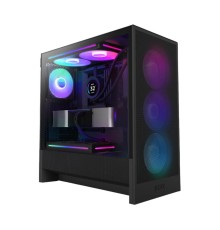 Корпус без блока питания/ Case NZXT H5 Flow RGB, Midi-Tower, TG, 3x120mm RGB + 1x120mm, 1xUSB-A 3.2 + 1xUSB-C 3.2, E-ATX, ATX, mATX, mITX Black
