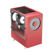 Корпус без блока питания/ Case WIZMAX EM1, Mini-Tower, TG, 1x160mm + 1x120mm LED, 1xUSB-A 3.0 + 2xUSB-A 2.0, mATX, mITX, Woofer Red