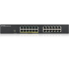 Коммутатор/ ZYXEL GS1900-24EP Smart L2 PoE + switch , rack 19 ", 24xGE (12xPoE +), PoE budget 130 W