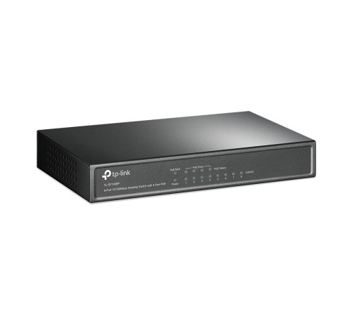 Коммутатор/ 8-port 10/100M PoE Switch, 8 10/100M RJ45 ports including 4 PoE ports, steel case