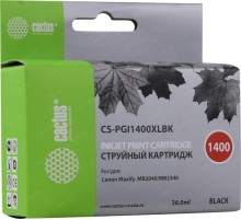 -/ Картридж струйный Cactus CS-PGI1400XLBK черный (36мл) для Canon MB2050/MB2350/MB2040/MB2340