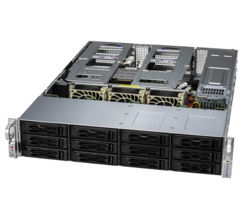 Серверная платформа Supermicro CloudDC A+ Server 2U 2015CS-TNR no CPU(1)AMD EPYC 9004 series/TDP 400W/no DIMM12/ 12 3.5/2.5 SATA/ 2x10GbE 2x10GbSFP+/2x1200W/SFT-DCMS-Single/2nd config
