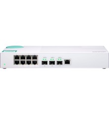 Коммутатор/ QNAP QSW-308-1C Unmanaged 10 Gb / s switch with 3 SFP + ports, of which 1 is combined with RJ-45, and 8 1 Gb / s RJ-45 ports, bandwidth up to 76 Gb / s, support JumboFrame