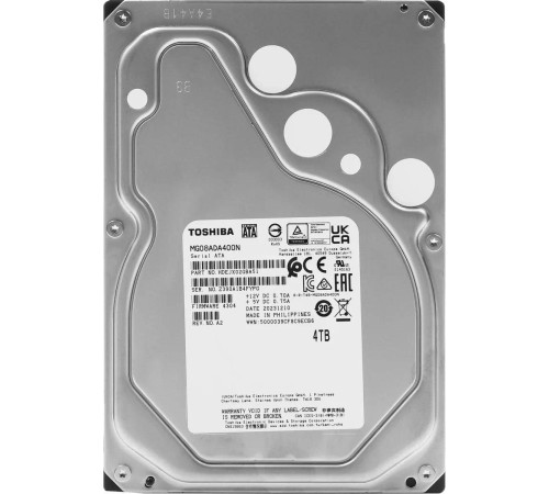 Жесткий диск/ HDD Toshiba SATA3 4Tb 3.5"" 7200 256Mb 512n 1 year warranty (replacement MG08ADA400E, MG04ACA400E, MG04ACA400N)