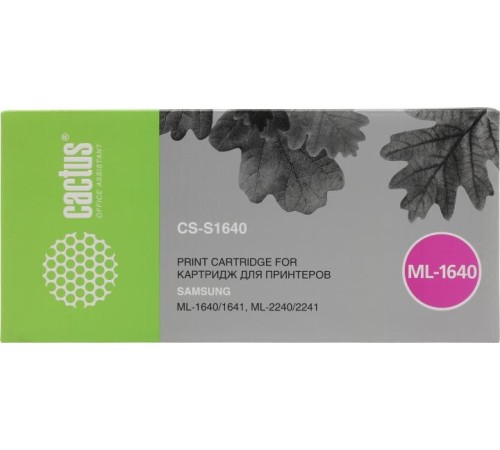 -/ Картридж лазерный Cactus CS-S1640 D108S CS-S1640 MLT-D108S черный (1500стр.) для Samsung ML-1640/164