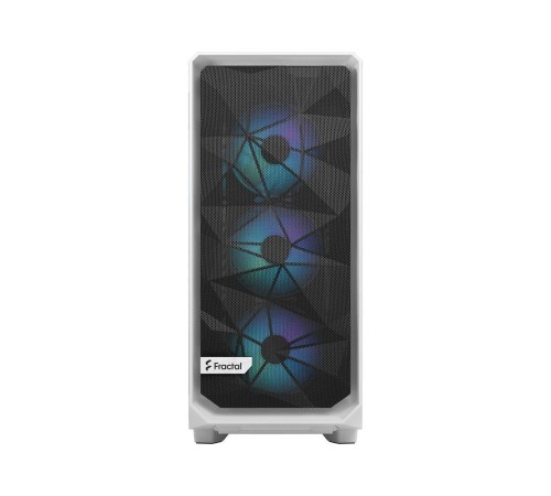 Корпус ПК без блока питания/ Case Fractal Design Meshify 2 Compact RGB TG Light Tint, Midi-Tower, 4x120mm RGB, 2xUSB-A 3.2 + 1xUSB 3.2 Type-C ATX, mATX, mITX White