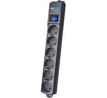 Сетевой фильтр Pilot S Max (5 евро + 1GP), 15А/3.5кВа, автомат, 10 м, графит/ Surge protector Pilot S Max (5 euros + 1GP), 15A/3.5kVA, automatic, 10 m, graphite