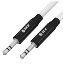 GCR Кабель 1.0m аудио jack 3.5mm/jack 3.5mm белый, AL case черный, M/M, GCR-53495