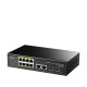 Коммутатор/ 8-10/100/1000 BASE-T Gigabit ports,2-Port 10/100/1000 BASE-T Gigabit Uplink ports, 2-1000 BASE-X SFP Slot, 8-port IEEE 802.3at PoE+ Injector, Supports PoE power up to 30W for each PoE port, Extend Mode (Port#7 and #8 support transmit distance