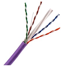 Кабель Кабель TWT UTP, 4 пары, Кат.6, нг(А)-LS, IEC 60332-3, 305 метров, фиолетовый
