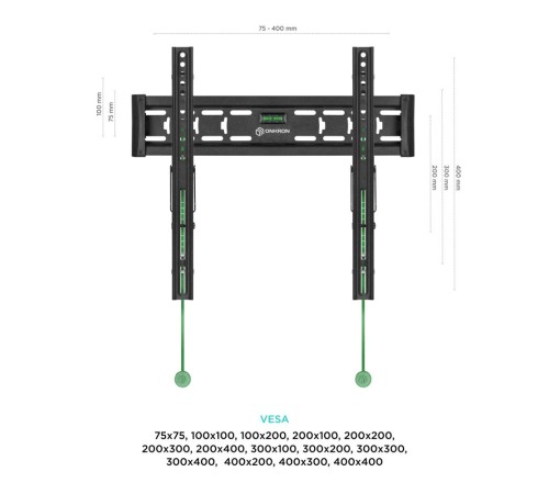 ONKRON кронштейн для телевизора 32"-65" наклонный, чёрный SN14 ONKRON кронштейн для телевизора 32"-65" наклонный, чёрный SN14