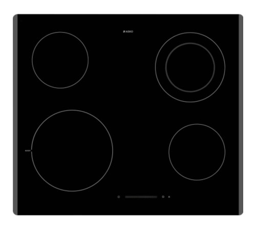 Встраиваемые электрические панели ASKO/ Арт. 732067 ПРОМО ; стеклокерамика, электрическая, 4.7 х 59.5 х 52, 4 конфорки, электронное управление, сенсорные переключатели, черный цвет