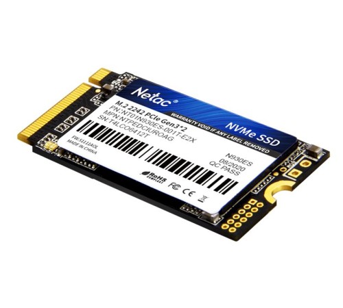 SSD накопитель Netac SSD N930ES 1TB PCIe 3 x2 M.2 2242 NVMe 3D NAND, R/W up to 1650/1500MB/s, IOPS(R4K) 220K/220K, TBW 600TB, 3y wty SSD накопитель Netac SSD N930ES 1TB PCIe 3 x2 M.2 2242 NVMe 3D NAND, R/W up to 1650/1500MB/s, IOPS(R4K) 220K/220K, TBW 600TB, 3y wty