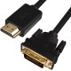 Greenconnect Кабель HDMI-DVI 3.0m черный, OD7.3mm, 28/28 AWG, позолоченные контакты, 19pin AM / 24+1M AM double link, GCR-HD2DVI1-3.0m, тройной экран