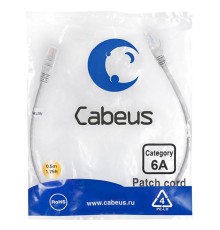Патч-корд Cabeus PC-UTP-RJ45-Cat.6a-0.5m-LSZH Патч-корд U/UTP, категория 6а (10G), 2xRJ45/8p8c, неэкранированный, серый, LSZH, 0.5м